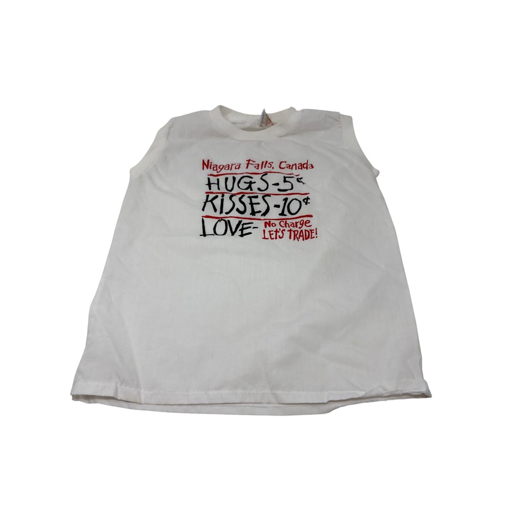 Vintage Niagara Falls Canada Hugs Kisses Love Kids Muscle Tee White Size 6X